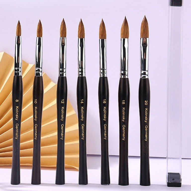 Nail Brush-Kolinsky Nail Brushes for Acrylic Application, Acrylic Powder  Brush for Nail Art Manicure DIY Home Salon 