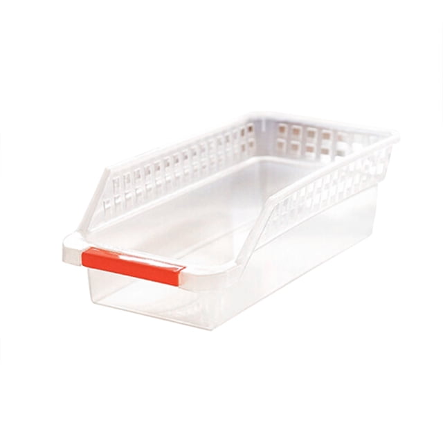Miangastore Tabletop Plastic Storage Box Refrigerator Fruits Drinks Organizer Drawer Bins with Handle Kitchen Bottle Container (Random Color)