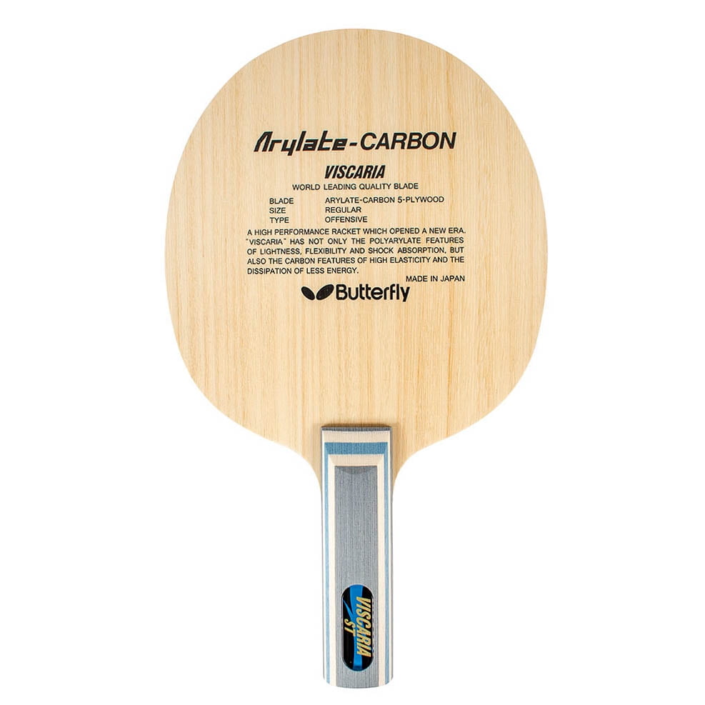 Butterfly Viscaria Blade Made in Japan Professional Table Tennis Blade 5 Wood 2 Arylate-Carbon Plies FL or ST Handle