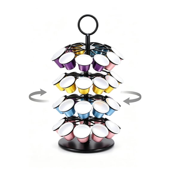 WLGJL Stainless Steel Coffee Pod Carousel Holder Organizer Compatible with 36 Cup Pods