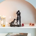 thumbnail image 5 of Sziqiqi Handmade Iron Couple & Dog Statue: Timeless Black Metal Art Piece for Bookshelf Mantel, Romantic Gift for Her 7.2”, 5 of 8