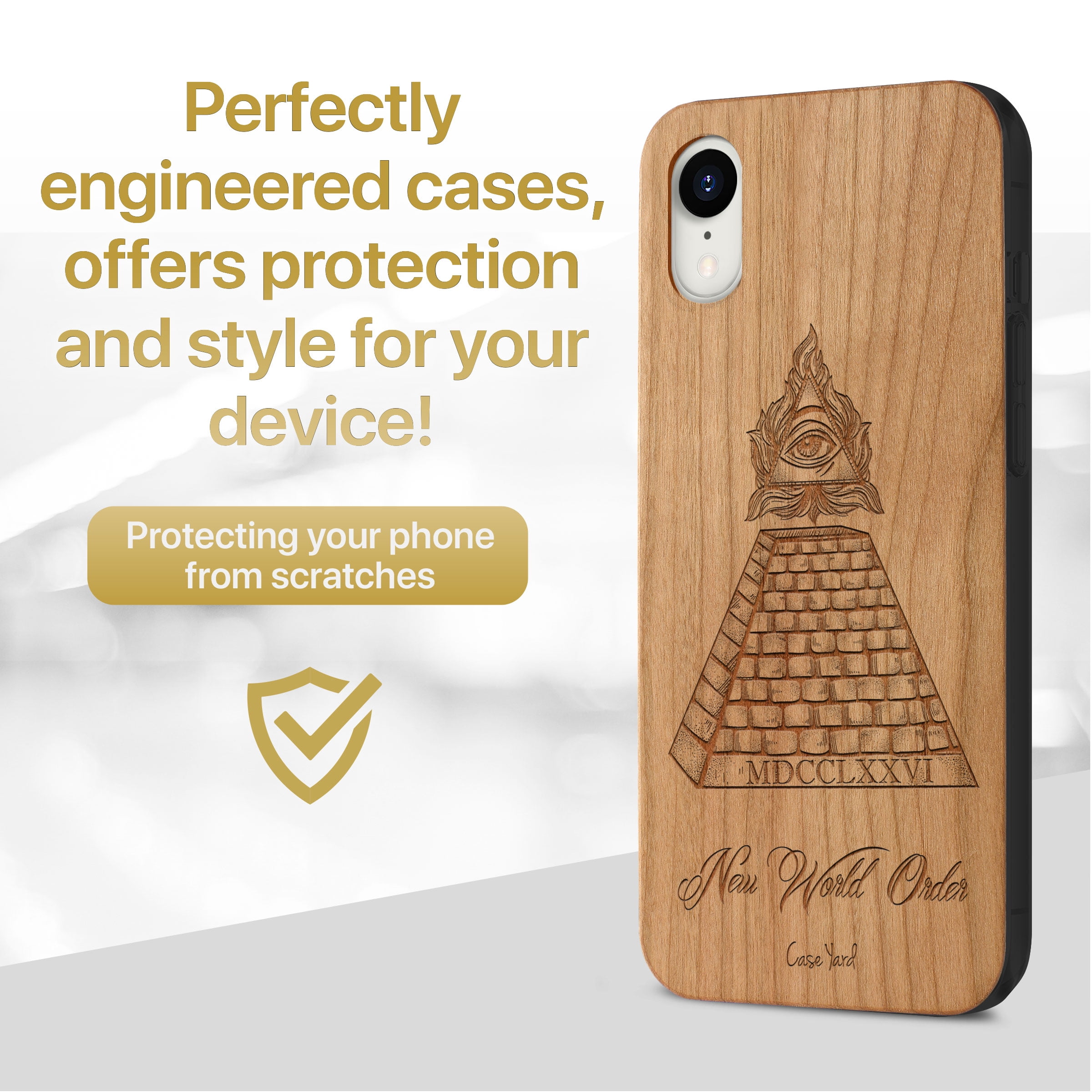 Wood phone case for iPhone XR compatible protective cell phone cover  shockproof slim fit laser engraved Tribal Girl design Black wood case for  Men & Women by CaseYard 