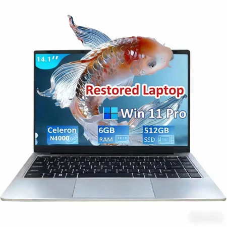 14.1" Laptop Windows 11 Pro 6GB RAM 512GB SSD 2.6Ghz Intel Celeron N4000 Processor WiFi 5 BT4.2