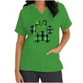 thumbnail image 5 of lcziwo Womens 2025 Happy St. Patrick's Day Scrub Tops Short Sleeve Shamrock Graphic Tees Nurse Uniform T Shirt with Pocket Green M Sales Prime, 5 of 7