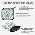 thumbnail image 3 of Yayeee Oven Mitts and Pot Holder Set of 2 Heat Resistant Kitchen Gloves Baking Hot Pad, Darker Leafy Pattern, 3 of 5