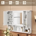 thumbnail image 7 of Bathroom Wall Cabinet with Mirror, Medicine Cabinet with 3 Doors and Adjustable Shelf, Space Saver Storage Cabinets Over The Toilet for Bathroom (35'' x 28'') (White), 7 of 7