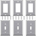 thumbnail image 1 of 6Pcs Wall Plate Wall Socket Switch Plate Toggle Switch Double Round Plate Stainless Steel Wall Plate, 1 of 7