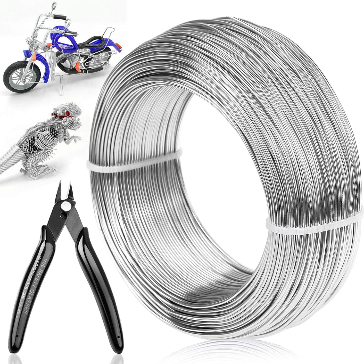 18 Gauge Aluminum Craft Wire 328FT Bendable Metal Wire for Jewelry Making Sculpting DIY Crafts Beading Floral Armature Silver 1mm Thickness