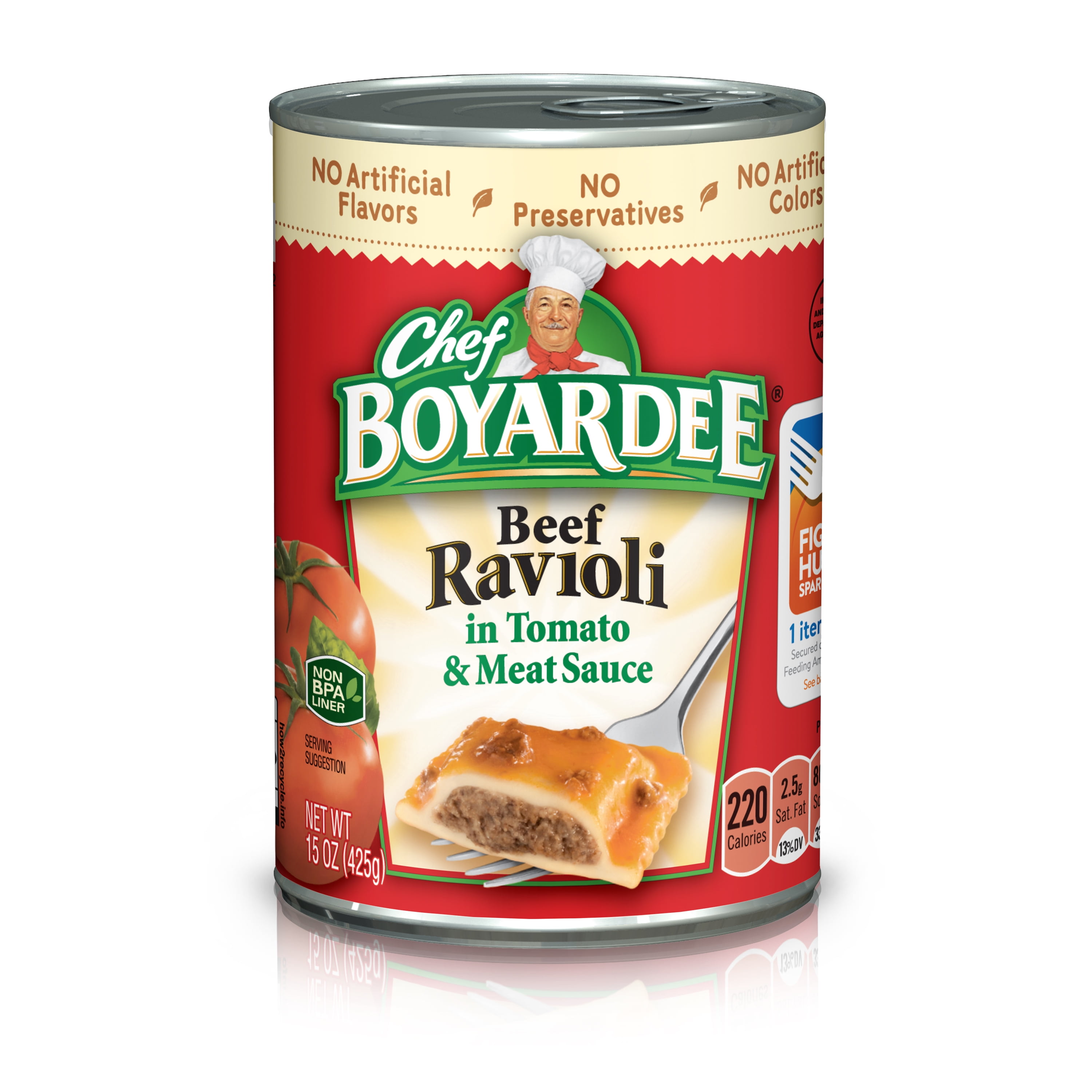 Chef Boyardee Beef Ravioli in Tomato Sauce, Microwave Pasta, 15 Oz