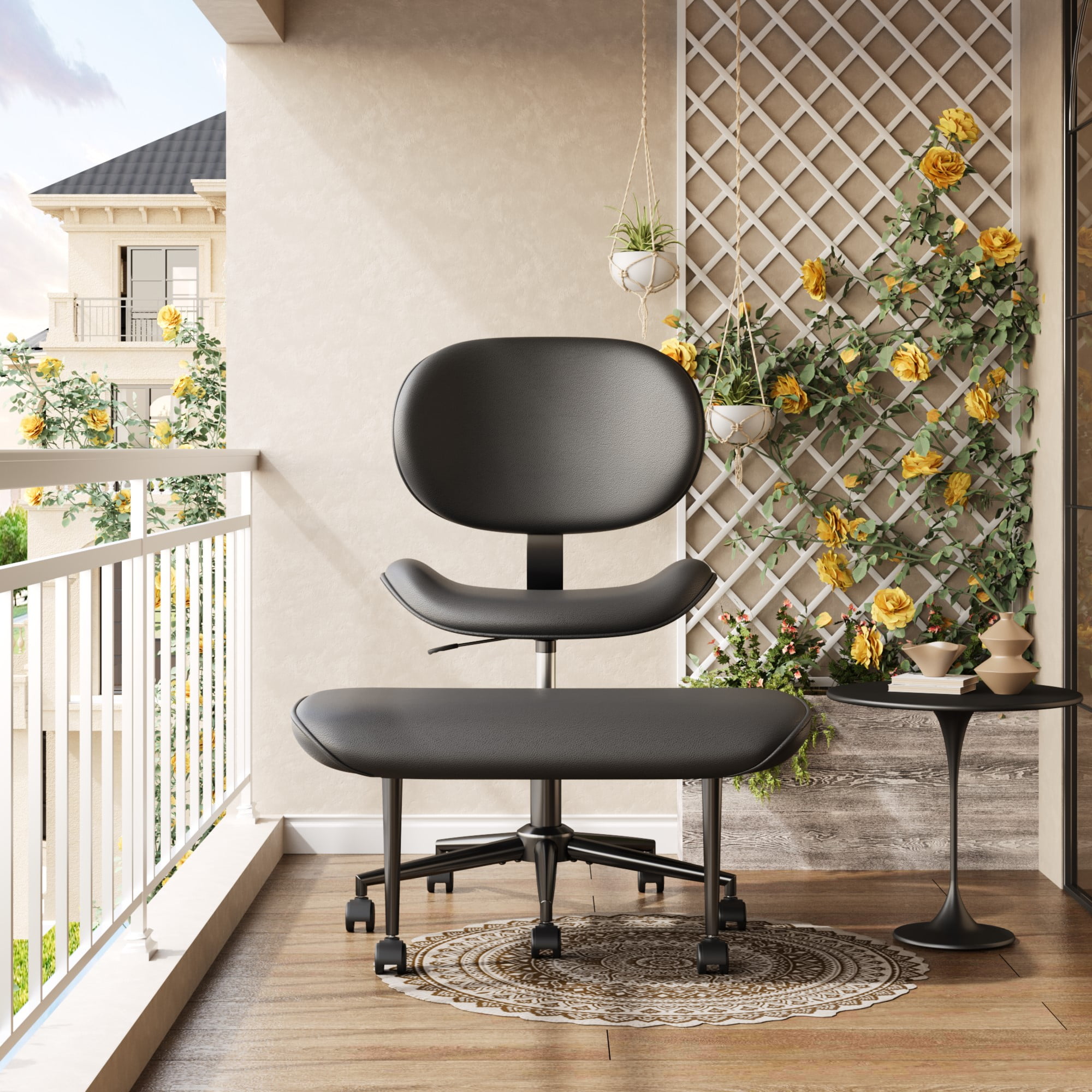 Pinmoco Upgraded Ergonomic Cross Legged Swivel Chair