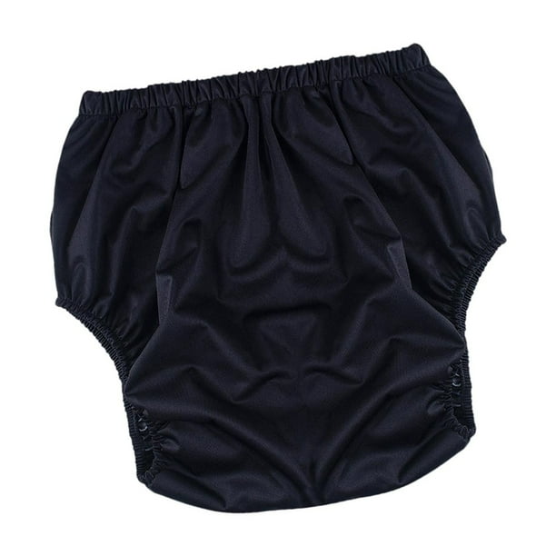 Pañal de tela para adultos con incontinencia, transpirable, elástico y suave, para personas mayores. Negro S