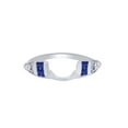 thumbnail image 1 of Princess & Trillion Simulated Blue Sapphire & Cubic Zirconia Enhancer Guard 10k White Gold, Size 9.5, 1 of 3