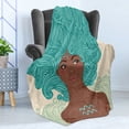 thumbnail image 4 of Zodiac Aquarius Soft Flannel Fleece Throw Blanket, Lady Beauty Girl Fantasy Portrait Portrait, Cozy Plush for Indoor and Outdoor Use, 50" x 70", Pale Green Teal Brown, by Ambesonne, 4 of 5