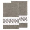 thumbnail image 2 of Authentic Hotel and Spa Turkish Cotton Diamonds Embroidered Dark Grey 2-piece Bath Towel Set, 2 of 3