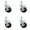 4 Swivel - Top Lock Brakes - Black, variant on 3 Inch SS Hard Rubber Wheel Swivel 3/8 Inch Threaded Stem Caster Set 2 Brakes