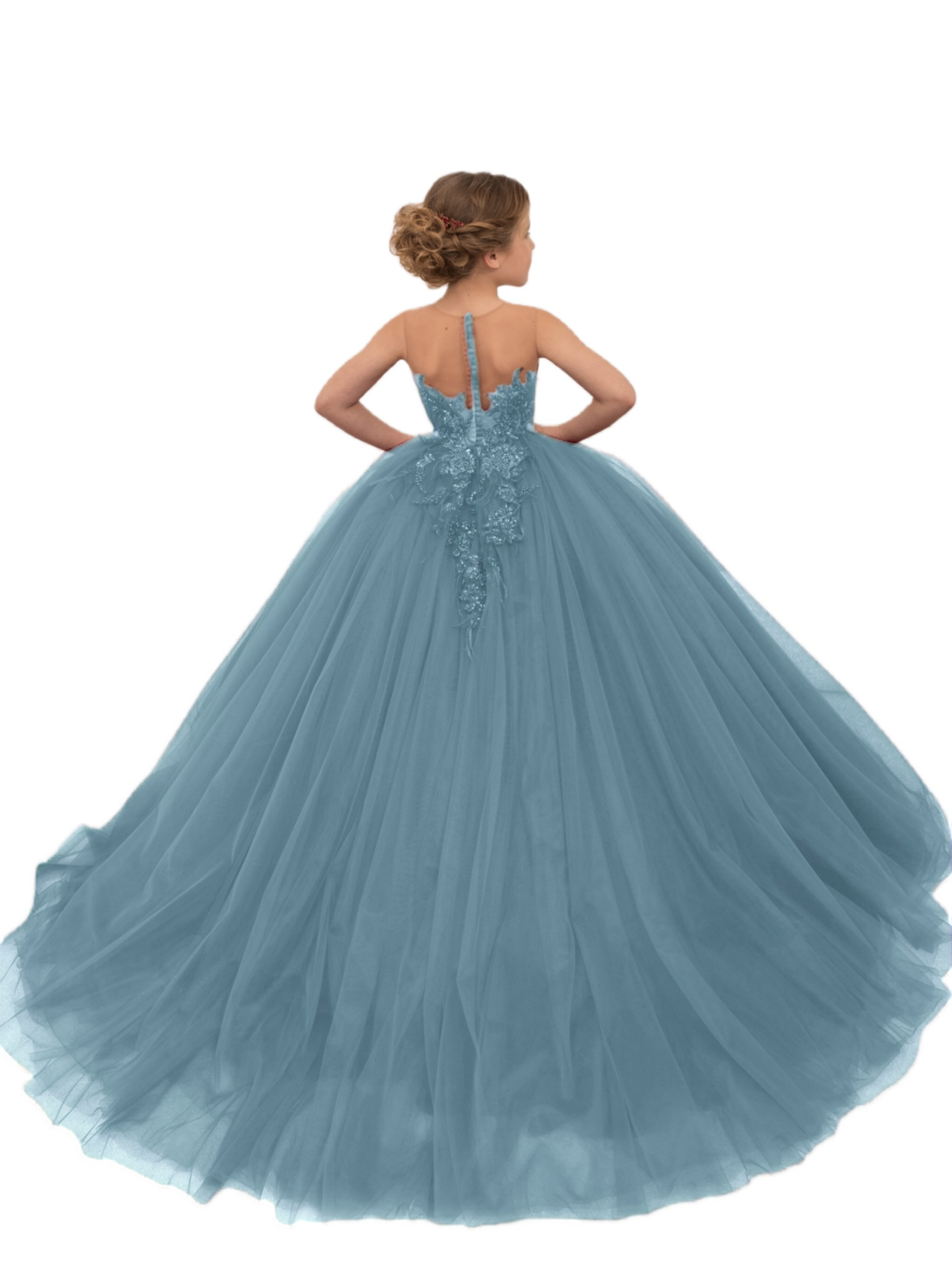 bridesmaid dress sets Ladivine 7469 Long Bridesmaids Dress Simple Slit Satin Formal Dress V Neck A Line Evening Gown 8 / greenery main image 0