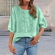 thumbnail image 1 of TaTaai Women's Short Sleeve T-Shirt / Vintage Embroidery Loose-Fit Round Neck Blouse / Cotton-Linen Breathable Casual Top Gift, 1 of 6
