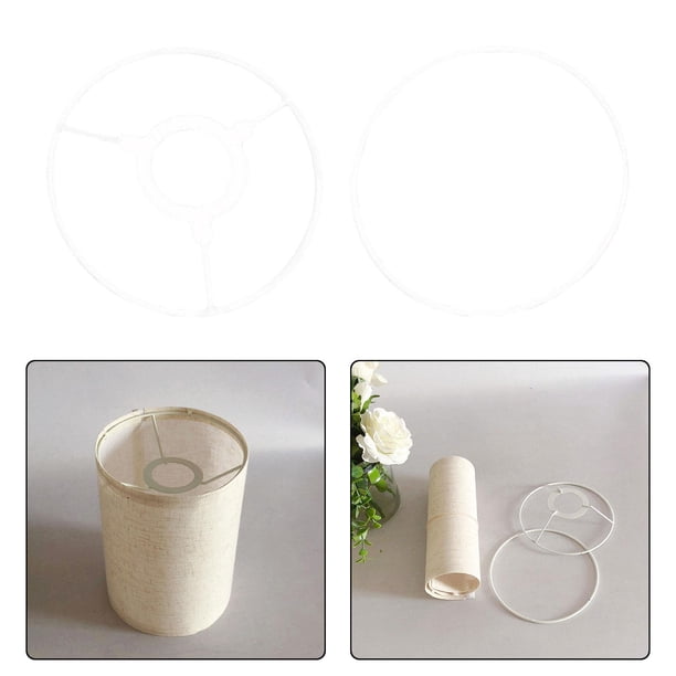 2x Juego de anillos de sombra de lámpara Soporte de alambre de metal duradero Anillos de sombra de lámpara Soporte de luz de mesa Soporte de bricolaje Diámetro 591 pulgadas Salvador Anillo de marco de pantalla de lámpara