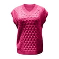 thumbnail image 4 of Skpblutn Women'S Sweaters Winter Fall Casual Comfortable Tops Preppy Style Knitwear Tank V-Neck Vintage Vest V-Neck Sleeveless Knit Sweater Hot Pink M, 4 of 6