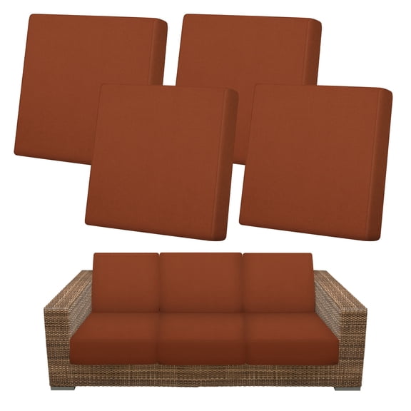 Uxcell 4-Pack Outdoor Cushion Covers, 19.7~25.6 Inch/50~65 cm Patio Cushion Covers for Outdoor Couch [Coffee]