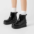 thumbnail image 2 of Bottes de Pluie pour Femmes Chaussures de Pluie Durables Chaussures de Semelle Activités Extérieures Design Confortable Bottes en Caoutchouc Femmes Noir 37, 2 of 9