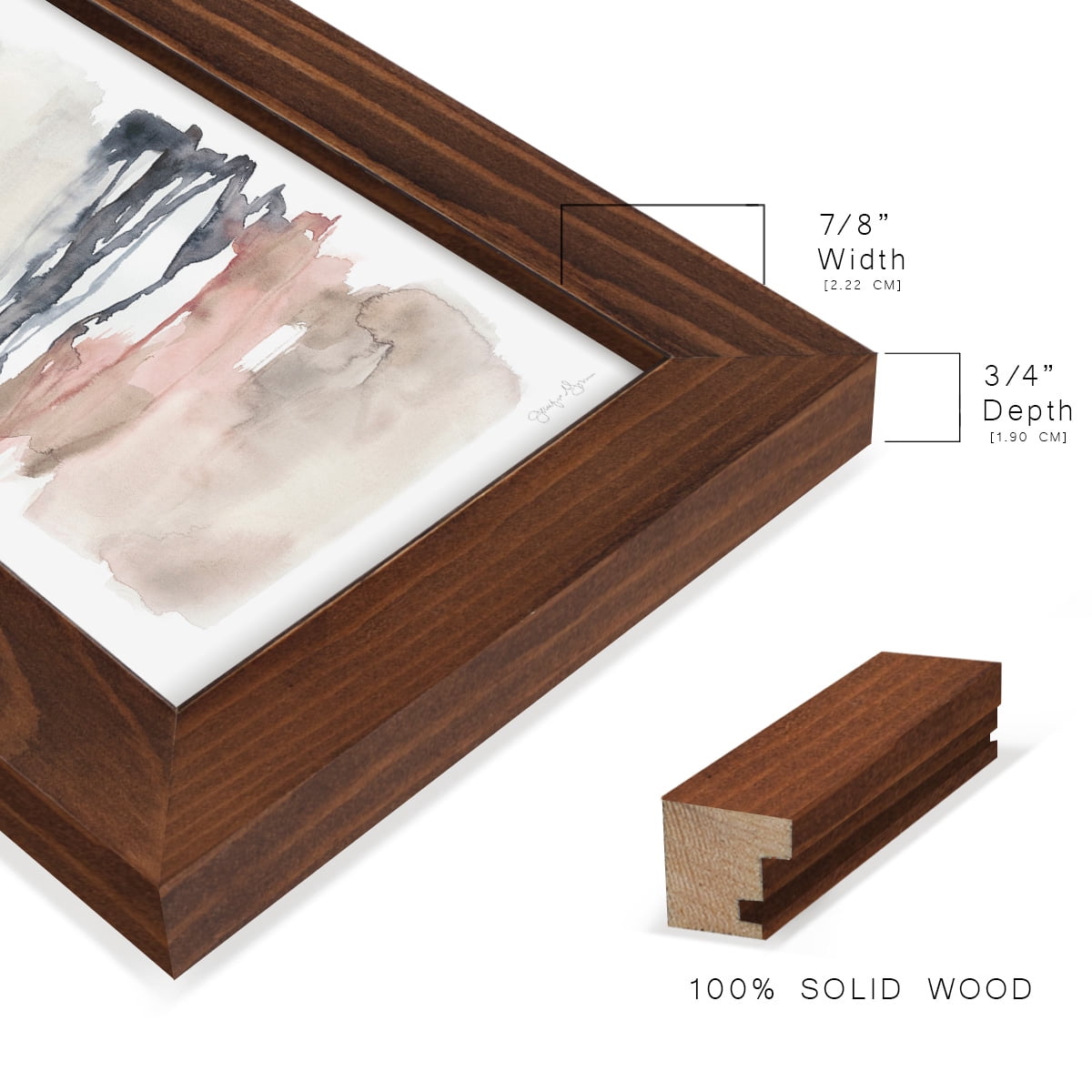 Tiered Horizon Line I -Framed Print w/glass-Chestnut