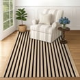 thumbnail image 5 of iOhouze Outdoor Rugs Brown and Black Striped Area Rug 4x6 ft Washable Indoor Outdoor Cotton Floor Carpet Rug, 5 of 6