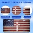 thumbnail image 4 of Uiaoiais License Plate USA Flag Cross Decorative License Plate Cover Aluminum License Plate, 4 of 7
