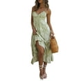 thumbnail image 2 of Gvmfive Womens Summer Spaghetti Strap Floral Ruffled Maxi Dress, 2 of 4