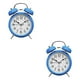 thumbnail image 4 of Tholdsy Reloj despertador Retro con campana doble, de escritorio de Metal, reloj analógico silencioso con luz nocturna para el hogar, oficina, Azul 2Conjunto, 4 of 6