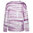 thumbnail image 4 of POROPL Sweatshirt for Women Plus Size Long Sleeve Crew Neck Sweatshirt Tie-Dye Gradient Printed Tie Pullover Tops Purple Size S-5XL, 4 of 7