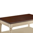 thumbnail image 3 of Benjara Wooden Frame Coffee Table with Turned Legs, Brown and Antique White, 3 of 4