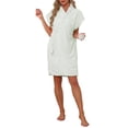 thumbnail image 2 of INSPIRE CHIC Women's Short Sleeve Terry Towel Bathrobe Absorbent Spa Wrap with Adjustable Belt for Shower & Beach One Size Green, 2 of 6