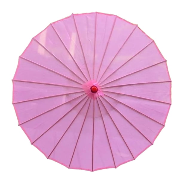 Paraguas chino de 32 pulgadas, elegante para decoración y eventos, mango de madera tradicional. Rosa