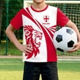 thumbnail image 2 of Boys 2026 Summer Loose Fit Short Sleeve T-Shirt Red and White Color Block Tee with colorful ink splatter print design Casual Kids Top for Daily Comfort Wear Back To School Birthday Gifts Ages 3-13Y, 2 of 7