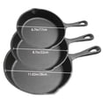 thumbnail image 3 of 3pcs Cast Iron Skillet Pan Set - HEAVY-DUTY Uncoated Cookware Suitable for Steak, Eggs, & Searing - Even Distribution, Indoor/Outdoor Use - No Non-Stick Coating, Hand Wash Only (3pcs Pans), 3 of 10