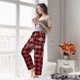 thumbnail image 5 of Fotbe Red Buffalo Plaid Pantalones de Pijama para Mujer, Pantalones de Dormir, Pantalones Pj con Cordón y Bolsillos-XX-Large, 5 of 6