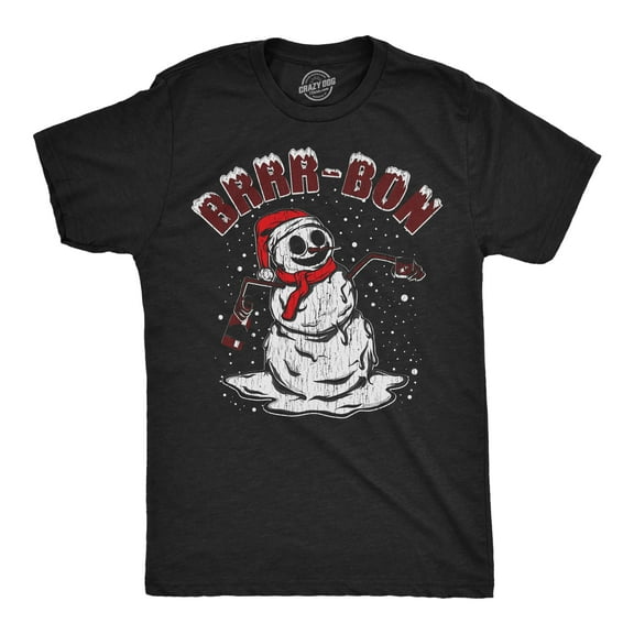 Mens Funny T Shirts Brrr Bon Sarcastic Christmas Drinking Tee for Men Graphic Tees