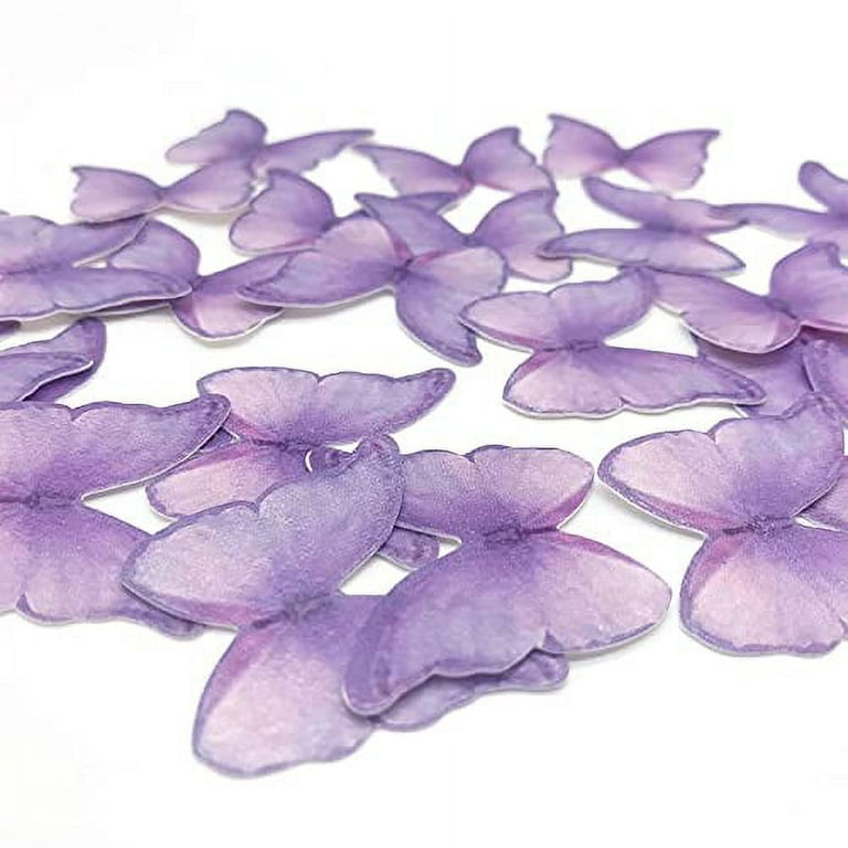 Purple roses wafer paper sheets for cake decorating