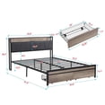 thumbnail image 3 of FFH Bed Frame Full with Storage Function Headboard and USB Ports, Footboard with Drawers, No Box Spring Needed, 3 of 14