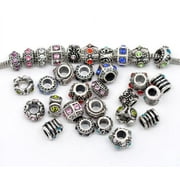Buckets of Beads Ten (10) of Assorted Crystal Rhinestone Beads Charms Spacers Beads. Compatible With Most Major Charm Bracelets.
