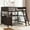 Espresso, variant on Full size Loft Bed with Drawers and Desk, Wooden Loft Bed with Shelves - White