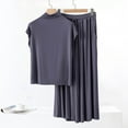 thumbnail image 4 of ylioge Womens Modal-Pajama Sets with Pockets 2 Piece Loungewear Outfits Casual Lightweight Solid Cap Sleeve Tops Wide Leg Pants Homewear Pajamas Set, 4 of 6
