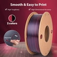 thumbnail image 2 of Multicolor 3D Printer Filament,Dual/Tri Color 1.75mm PLA Silk Shiny Printing Filament,250g(0.55lbs) Fit Most FDM 3D Printer, 2 of 7