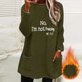 thumbnail image 2 of Htigea Womens Winter Soft Sherpa Fleece Lined Pullover Crewneck Solid Color Sweatshirt Army Green 2XL, 2 of 5