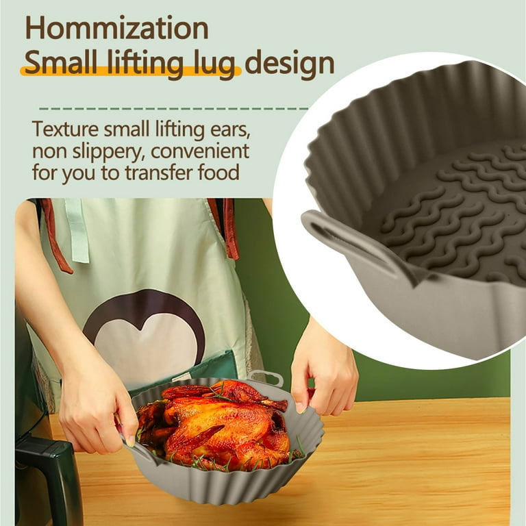 Small Size Air Fryer Silicone Basket Mat Oven Baking Tray Reusable Easy  Cleaning