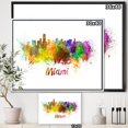 DESIGN ART Designart 'Miami Skyline' Cityscape Framed Canvas Art Print