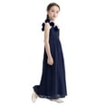 thumbnail image 2 of Alvivi Kids Girls A-Line Chiffon One Shoulder Flower Girl Dress Junior Bridesmaid Wedding Party Pageant Prom Dresses Dark Navy 16, 2 of 7