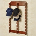 thumbnail image 2 of Wooden Cap Display Rack Mission Red Oak Triple 30 Slots, 2 of 5
