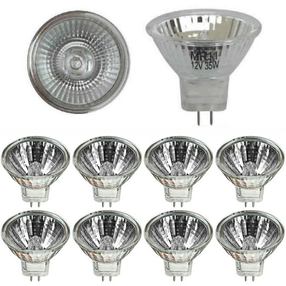 8 Pc 35W 12V Halogen Light Bulb MR11 Floodlight Bi-Pin Clear Wide Beam Lumens